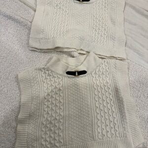 Janie and Jack Cream Knit Sweater Vest
